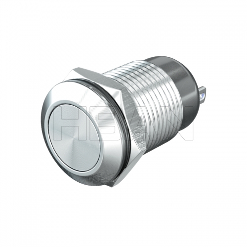 Waterproof and vandproof flat head 10mm metal button switch