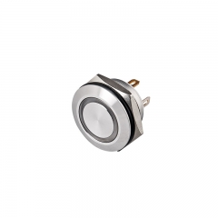 Micro Travel Pushbutton Reset Metal Ring Светодиод 12 В IP67 19 -мм выключатель