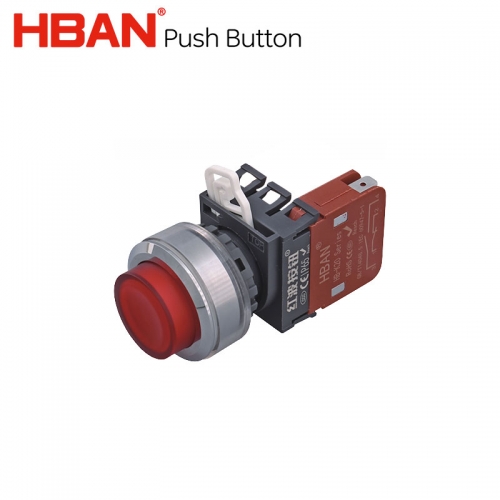 Botão de início de pressão de 30 mm 20A atual interruptor momentâneo ip65 cabeça alta HBAN