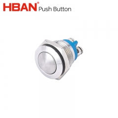 interrupteur à bouton poussoir 16mm tête bombée 1no borne à vis ip65 étanche HBAN