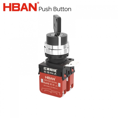 Hong bo ip65 on off key switch maintained push button rotary control machine