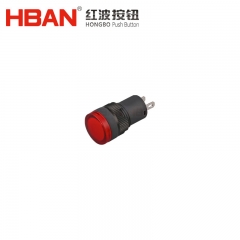 HBAN plastic indicator lights 12mm red green blue white led 2pins insert terminal signal lamp