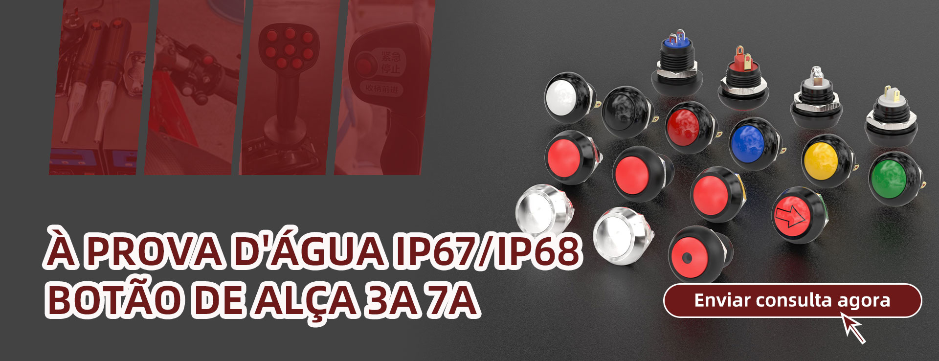 Interruptores de botão IP68 12mm