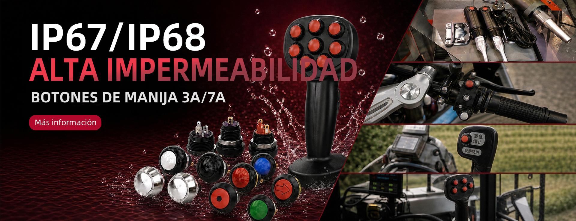Pulsadores IP68 de 12 mm