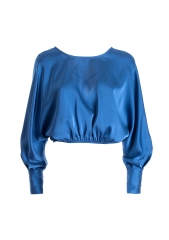 Women blouse cropped made in satin
