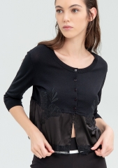 Women blouse with buttons and decoration