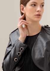 Women's cardigan Long Sleeve Eco Leather Jacket