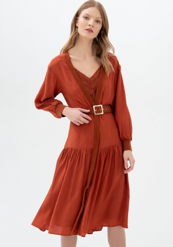 Women Cardigan ECOVERO™ fabric woven dress
