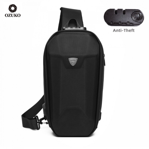 Ozuko 9321 Sublimation Custom Small Messenger Bag Fashion Tactical Sling Bag Shoulder Black Cellphone Mens Crossbody Bag