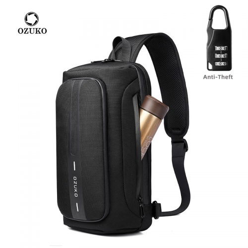 Ozuko 9315 Designer Single Shoulder Bags 2021 Black Cellphone Mini Crossbody Bag Custom Travel Messenger Bag For Man