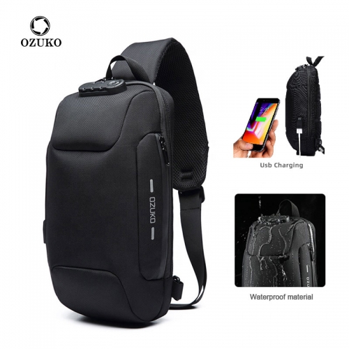 Ozuko 9223 usb External Charging Anti-theft Crossbody Bag