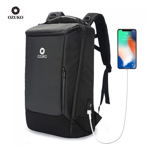 Ozuko 9060 Men Custom Travelling Backpack Backpack School Bags Set Teens 16 Inch  Customized Business Laptop Bags