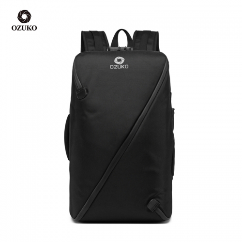Ozuko 9234 Custom Laptop Bag Foldable Travel Waterproof Duffel Anti-Theft Backpack With Usb Port