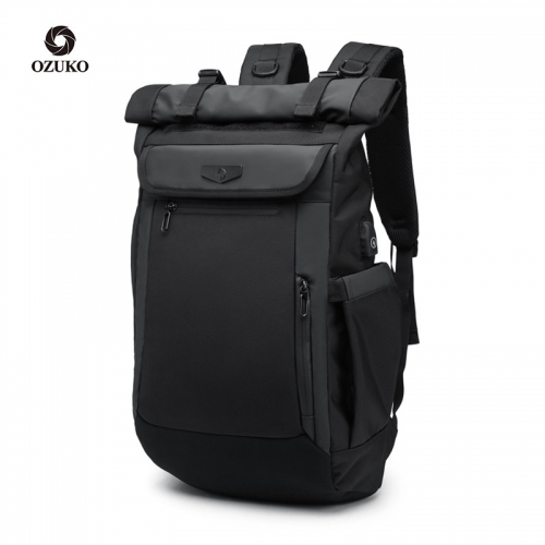 Ozuko 9066 Men Backpack Schoolbag for teenager Male Water Repellent Oxford Travel Bag USB Mochila