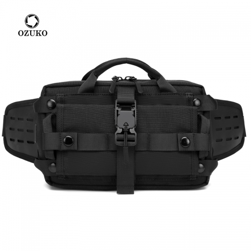 Ozuko 9450 2021 Shoulder Black Crossbody Bag Tactical Fashion Waist Bag Waterproof Mini Travel Duffel Bag Luggage