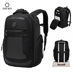OZUKO 9919 Laptop Backpack 15.6 Inch Durable Waterproof Polyester Business Bag Multiple Compartments Ergonomic Travel Daypack