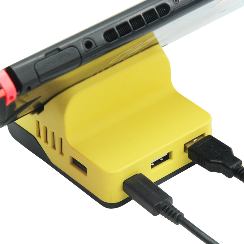 Charging dock With 4 usb HUB for NIntendo Switch /LITE（yellow）