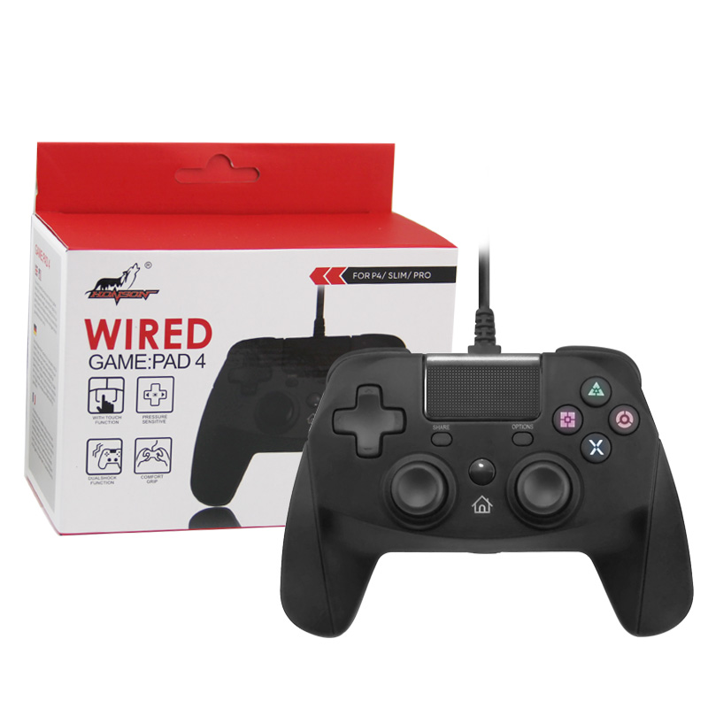 PS4/PS3/PC Wired Controller with Sensor Function（Black）