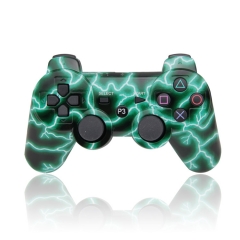 PS3 Wireless Controller with pp bag (green lightning )