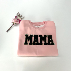 Custom Mother's Day Gold Border Embroidery Mom Patches Iron On Letters Mama Chenille Patch For Clothing