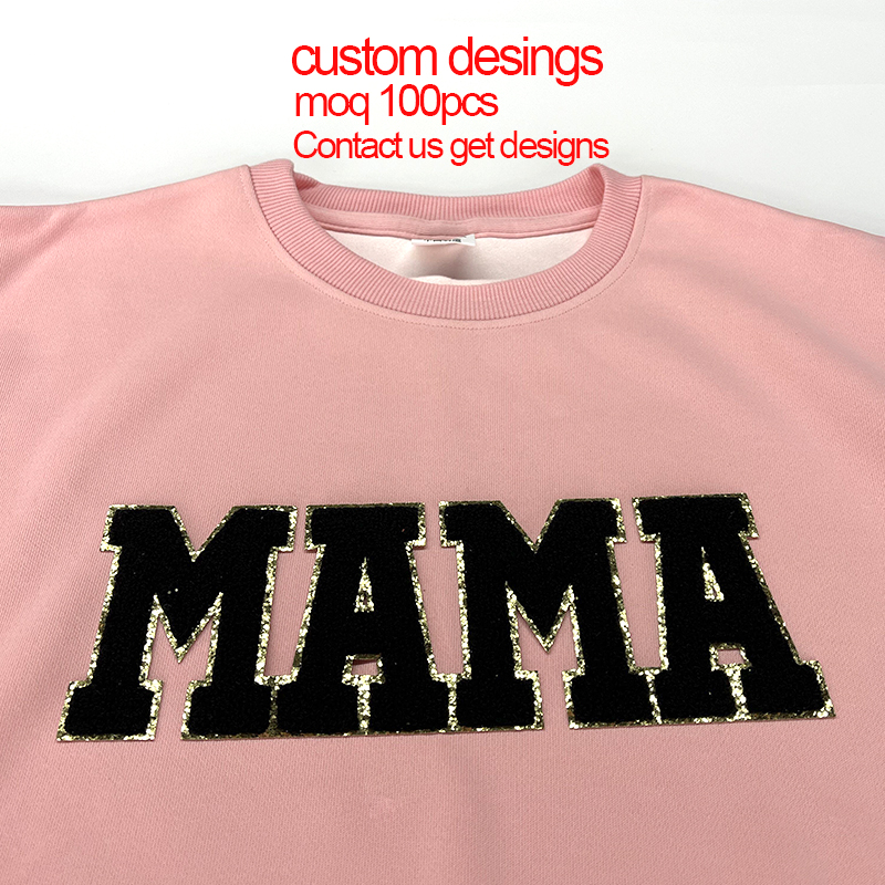 Mama mon mother Logo Iron On Mother Chenille Patches For Clothing