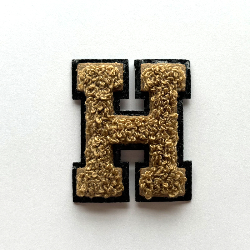 e Customized Colors 5.5cm Chenille Patches Heat Press Iron-on Letter Patches
