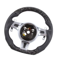 Carbon Fiber Steering Wheel for Porsche 911, Cayenne, Macan, Panamera, Taycan, Boxster, Cayman, Spyder, GTS