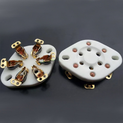1PC Ceramic 6Pins Tube Socket For VT57 VT58 41 42 6C6 RK49 T21 WE310 Vacuum Tube Electron Tube GZC6-1-G