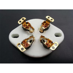 1PC 4pins U4A Ceramic Vacuum Tube socket Gold plated For 300B,2A3,811,45,71A,5Z3,572B