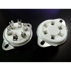 1PC Silver plated GZC6-21 6pin ceramic Vacuum tube socket for 310 6E5 UX6 42 366 VT57 VT58