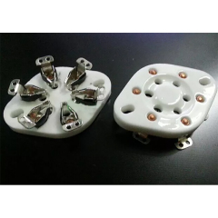 1PC Silver Plated GZC6-1 6pin ceramic valve tube socket for VT57 / VT58/ WE310/ 2A5