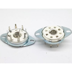 1PC GZC8-8-Y PCB Mounting Silver plated 8pin ceramic Vacuum tube socket for 4P1S 5B254 7N7 4J1S 12j1s