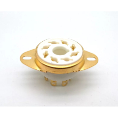 1PC GZC8-1-A-G Gold plated 8pin ceramic Vacuum tube socket for 6550 7199 EL34 EL37 GZ32 GZ34