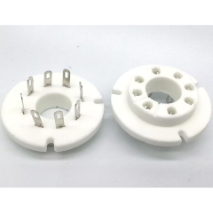 1PC FU50R Silver plated 8pin ceramic Vacuum tube socket for FU-50 5Z8P 5Z9P FU15 RY50 5U8C