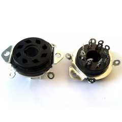 1PC Silver plated back mounting 8pin ceramic Vacuum tube socket for EL34 KT88 GZ34 6NS7