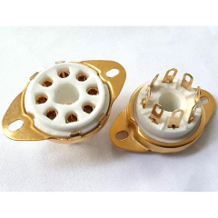 1PC Gold plated back mounting 8pin ceramic Vacuum tube socket for KT88 6550EL34 6P6P