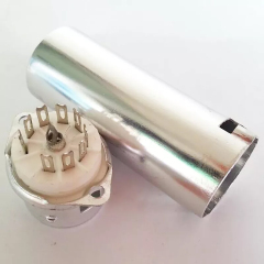 1PC GZC9-F-A-70 Silver plated 9pin Tube socket for EL84 6P14 6BQ5 6CA4 6H30PI 12BH7 6P1 With 70mm Shield Base