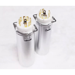 1PC GZC9-F-A-70-G 70mm Golden 9pin Tube socket for EL84 6P14 6BQ5 6CA4 6H30PI 12BH7 6P1 With Shield Base