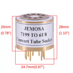 1PC White Ceramic gold plated socket 7199 to 6U8 Vacuum TUBE SOCKET ADAPTER