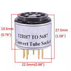 1PC Bakelet 12BH7 TO 5687 Vacuum Tube socket Adapter 9pin to 9pin