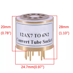 1PC handmade 12AX7 TO 6N2 12AU7 To 6N2 vacuum tube adapter socket converter