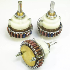 1pc 100K 2 Pole 23 Step single channel volume Attenuator Potentiometer rotary switch with DALE Resistor peduncular and Round shaft