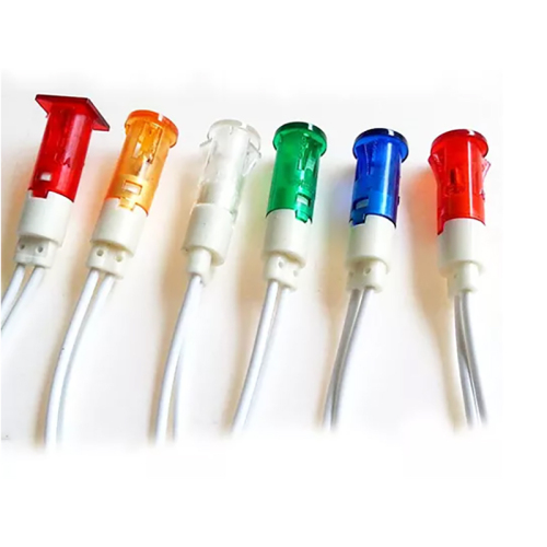 10pcs 120V Round Transparent Neon Panel Indicator Light Lamp 10mm with cable HIFI DIY
