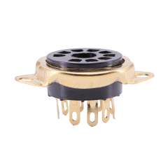 Gold Plated 12AX7 12AU7 6199 6922 EL84 ECC81 ECC82 ECC83 Tube Valve Socket 9Pin Bakelite Tube Socket Vacuum Tube Amplifier HIFI Audio DIY