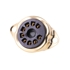Gold Plated 12AX7 12AU7 6199 6922 EL84 ECC81 ECC82 ECC83 Tube Valve Socket 9Pin Bakelite Tube Socket Vacuum Tube Amplifier HIFI Audio DIY