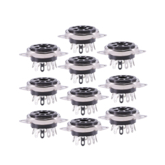 Tin Plated 12AX7 12AU7 6199 6922 EL84 ECC81 ECC82 ECC83 Tube Valve Socket 9Pin Bakelite Tube Socket Vacuum Tube Amplifier HIFI Audio DIY