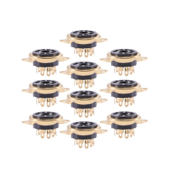 Gold Plated 12AX7 12AU7 6199 6922 EL84 ECC81 ECC82 ECC83 Tube Valve Socket 9Pin Bakelite Tube Socket Vacuum Tube Amplifier HIFI Audio DIY