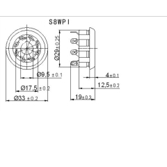 1PC Silver Gold plated 8Pin Bakelite Tube Socket S8WPI-G Valve For KT88/6550/EL34 6L6