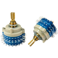 Rachides Shaft 2 Pole 24 positon ROTARY SWITCH Attenuator Pot Potentiometer Volume Control DIY