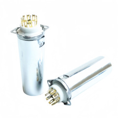 1PC Golden 9pin Tube socket for EL84 6BQ5 12BH7 6P1 With 70mm Shield Base GZC9-F-B-70
